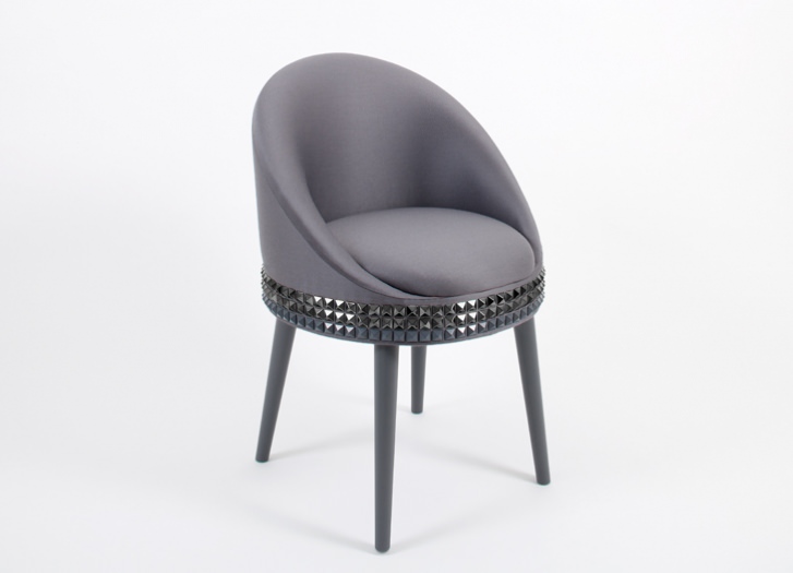 Silver Grey Velvet Armchair - Leather Dining Chairs - Wood Fabric