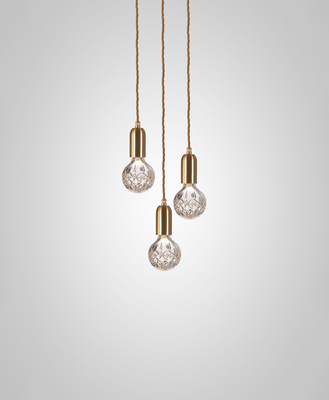 croppedimage680825-Clear-Crystal-Bulb-Chandelier-3-Piece-Brushed-Brass-Pendants-and-Satin-White-Ceiling-Plate-Studio-Web-Portrait