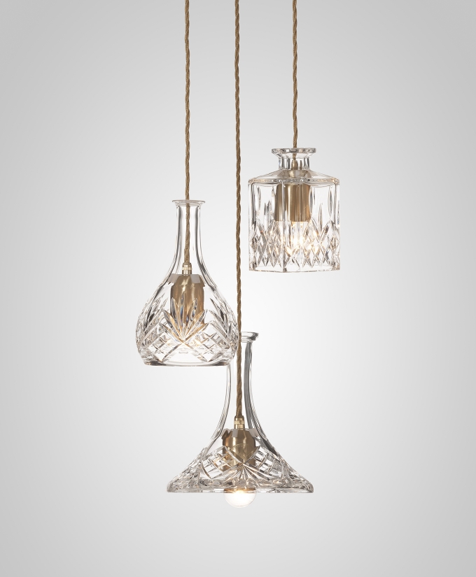 croppedimage680825-Decanterlight-Chandelier-Classic-3-Piece-Brushed-Brass-Pendants-and-Satin-White-Ceiling-Plate-Studio