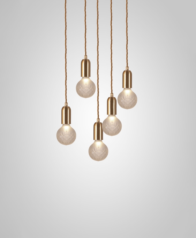 croppedimage680825-Frosted-Crystal-Bulb-Chandelier-5-Piece-Brushed-Brass-Pendants-and-Satin-White-Ceiling-Plate-Studio-01-Web-P (1)